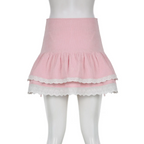 Pink Skirt With Cascading Ruffles - Bottoms - Clothing - 4 - 2024
