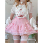Pink Skirt With Cascading Ruffles - Pink / M - Bottoms - Clothing - 6 - 2024