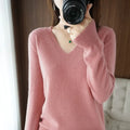 Cashmere Knit V-Neck Pullover with Lace Detail - Sweaters - Sweater / Pullover - 8