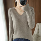 Cashmere Knit V-Neck Pullover with Lace Detail - Sweaters - Sweater / Pullover - 4