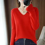 Cashmere Knit V-Neck Pullover with Lace Detail - Sweaters - Sweater / Pullover - 7