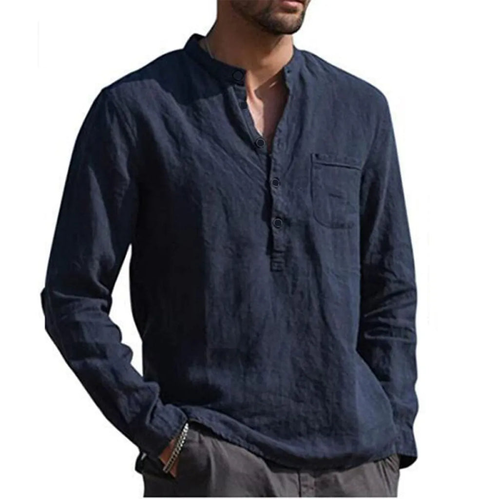 Casual Beach Style Linen Shirt - T-Shirts - 11