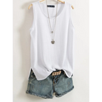 Casual Cotton Sleeveless Tank Top - Tops & Tees - Tops - 10