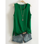 Casual Cotton Sleeveless Tank Top - Tops & Tees - Tops - 11