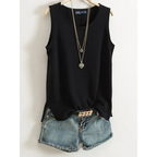 Casual Cotton Sleeveless Tank Top - Tops & Tees - Tops - 3