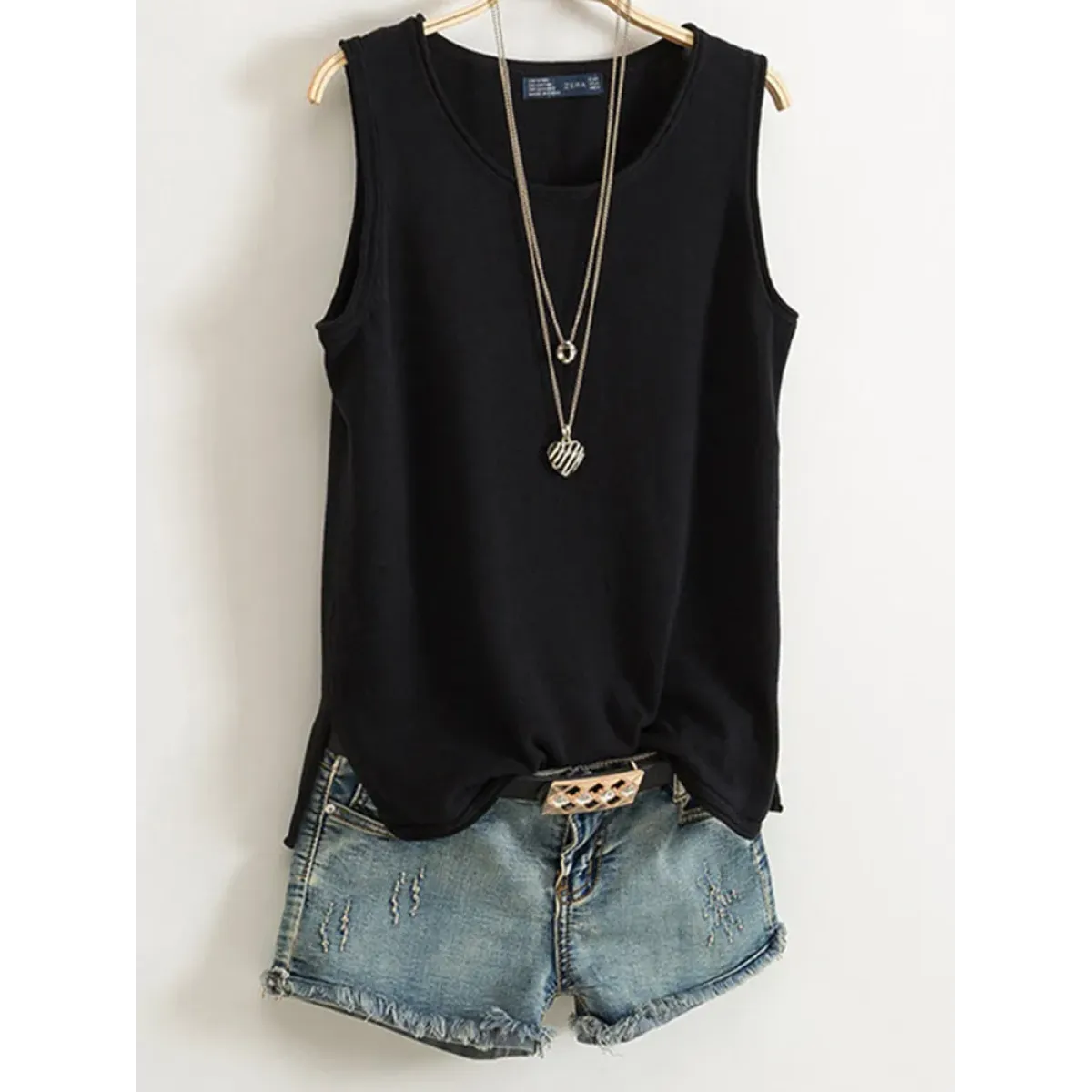 Casual Cotton Sleeveless Tank Top - Tops & Tees - Tops - 3
