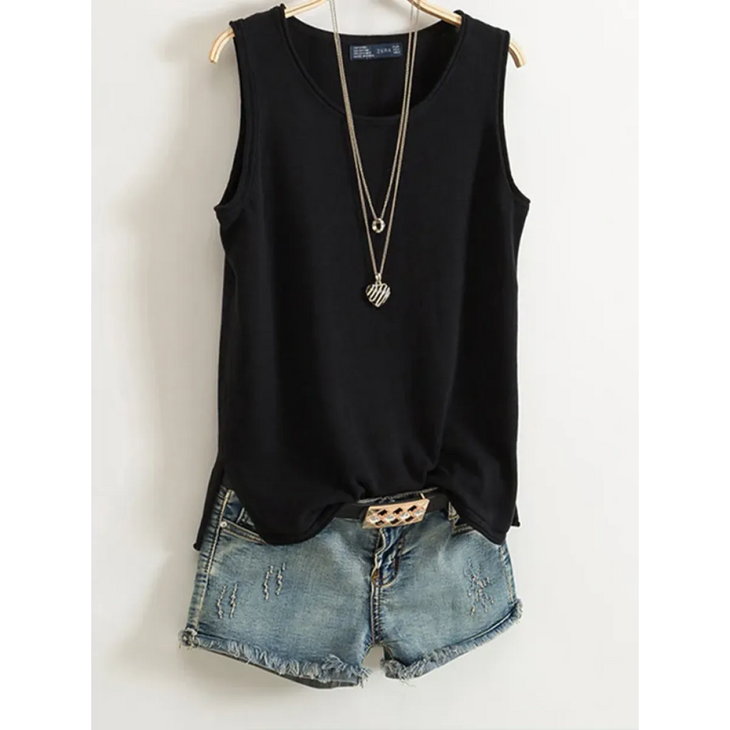 Casual Cotton Sleeveless Tank Top - Tops & Tees - Tops - 7