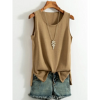 Casual Cotton Sleeveless Tank Top - Tops & Tees - Tops - 8