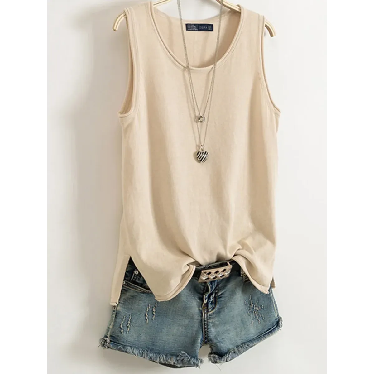 Casual Cotton Sleeveless Tank Top - Tops & Tees - Tops - 9