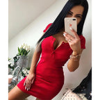 Casual Knit Button Bodycon Dress - All Dresses - Dresses - 5