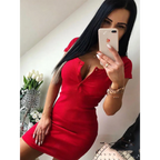 Casual Knit Button Bodycon Dress - All Dresses - Dresses - 6