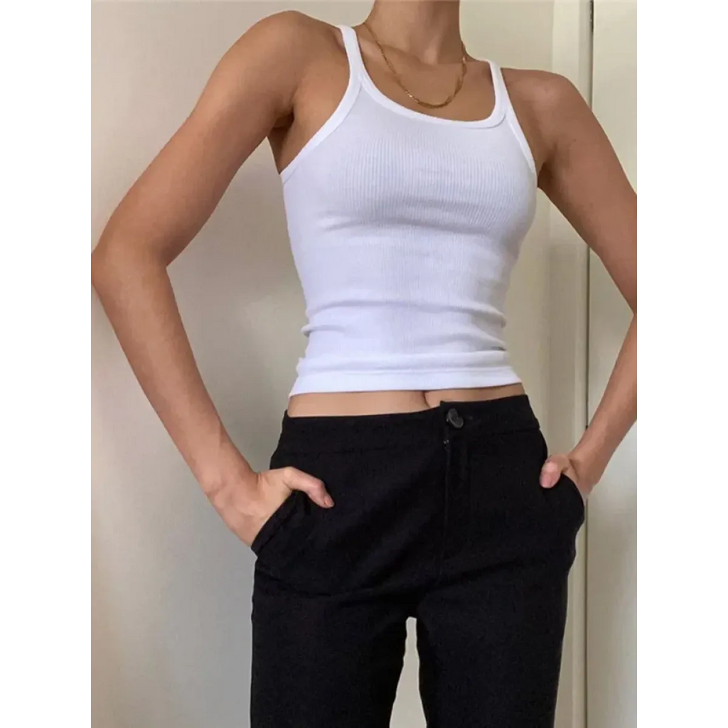Casual Ribbed Cotton Crop Top - Women’s Clothing & Accessories - Crop Tops - 5