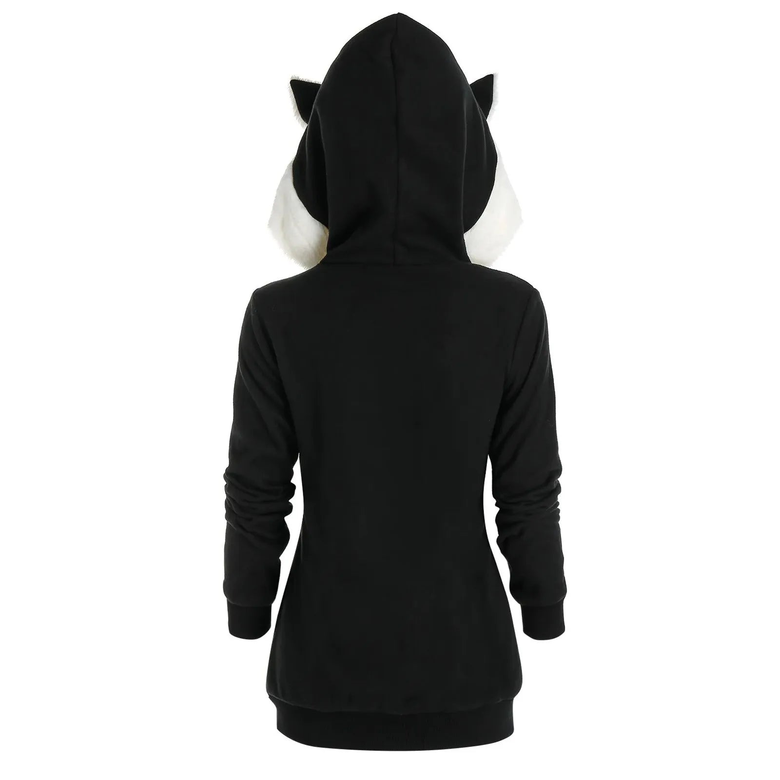 Black Cat Ear Hoodie – Plush Zip-Up Sweatshirt with Pockets - T-Shirts - Hoodies - 2024 - 3 - Worldwide Shipping