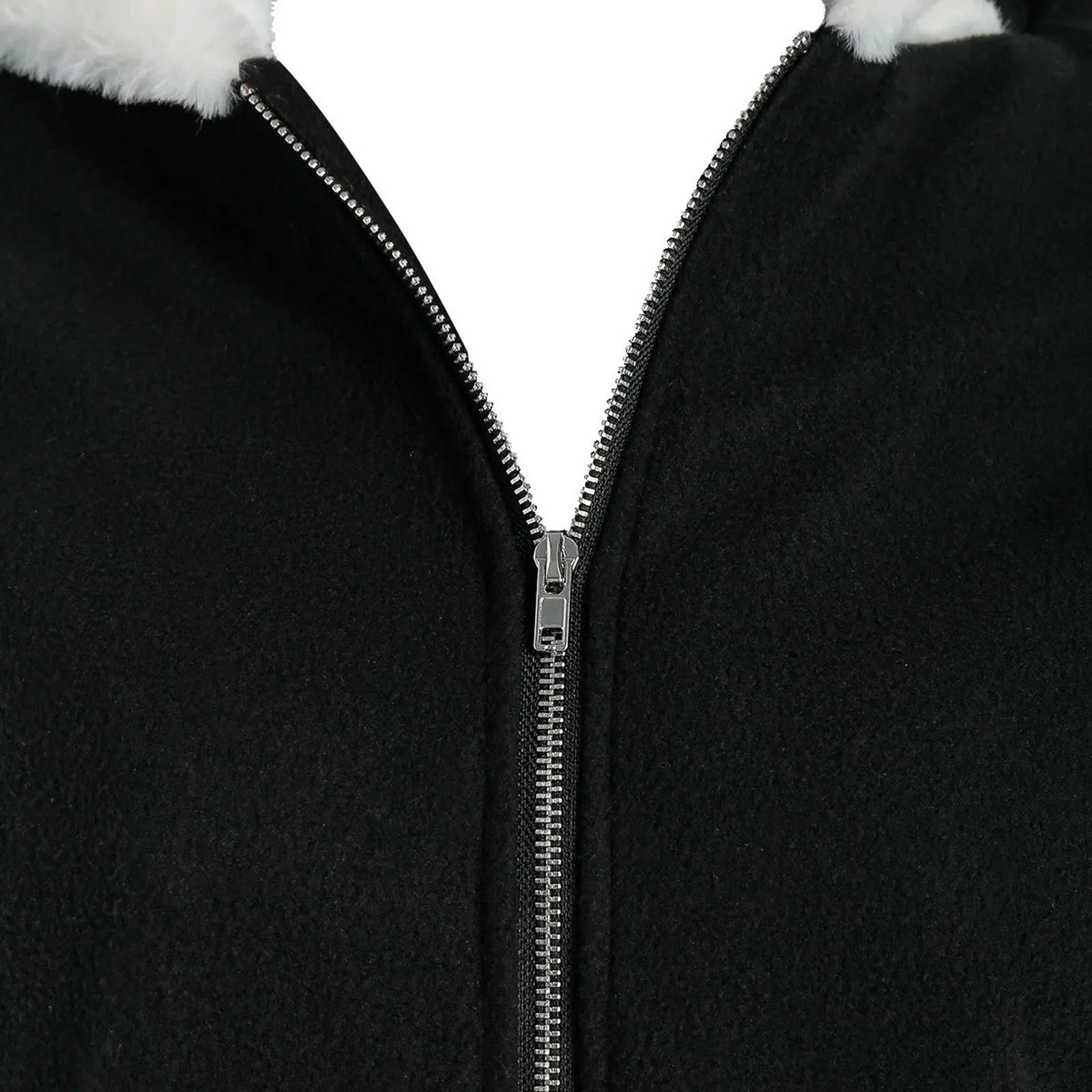 Black Cat Ear Hoodie – Plush Zip-Up Sweatshirt with Pockets - T-Shirts - Hoodies - 2024 - 5 - Worldwide Shipping