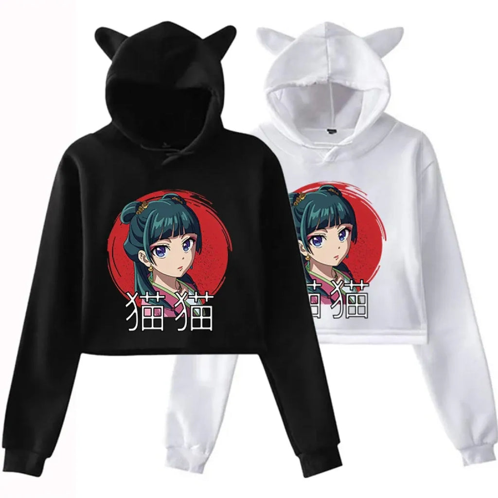 Maomao Cat Ear Cropped Hoodie - The Apothecary Diaries - Women’s Clothing & Accessories - Hoodie - 1
