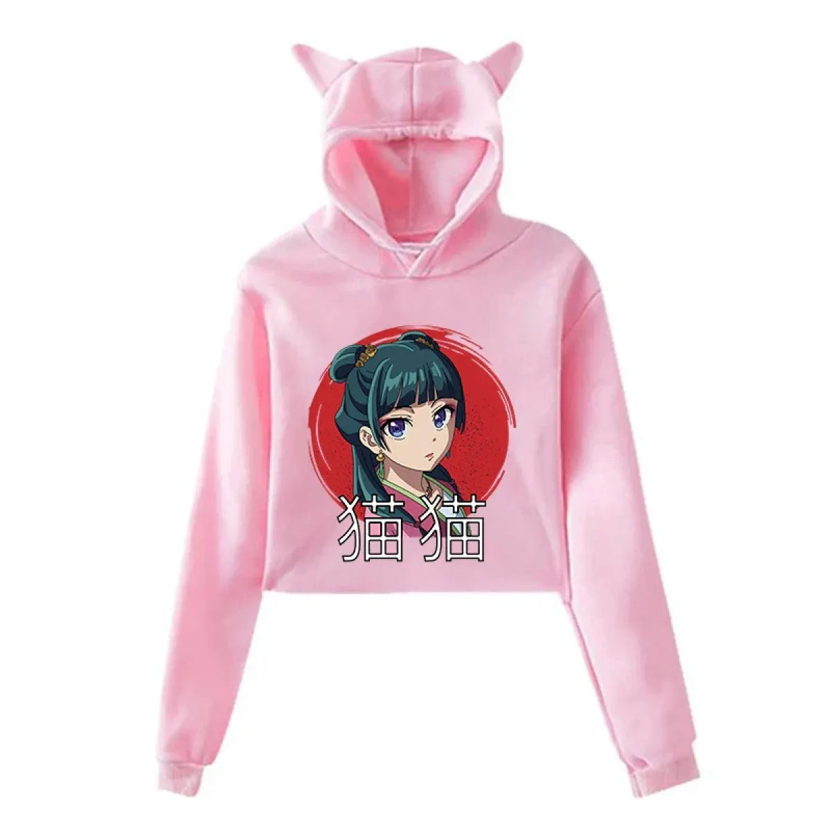 Maomao Cat Ear Cropped Hoodie - The Apothecary Diaries - Women’s Clothing & Accessories - Hoodie - 4