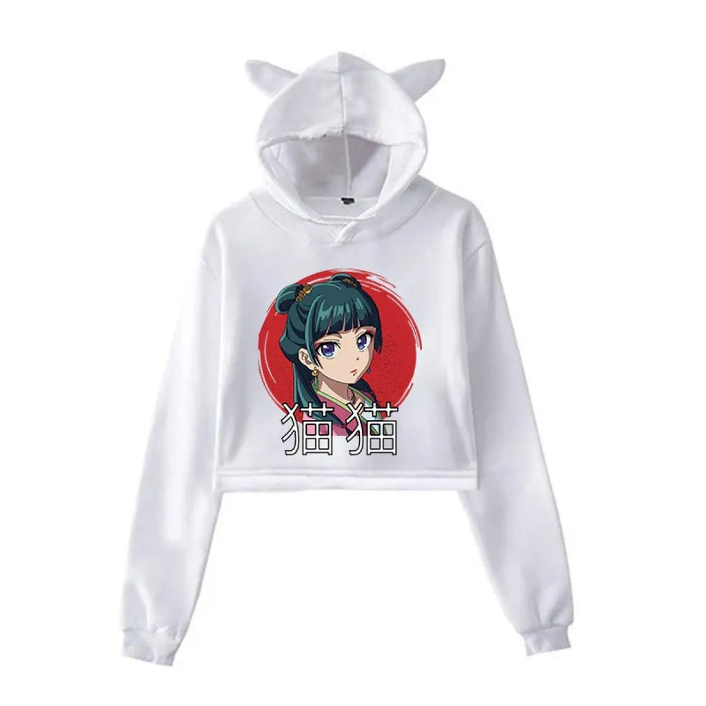 Maomao Cat Ear Cropped Hoodie - The Apothecary Diaries - Women’s Clothing & Accessories - Hoodie - 5