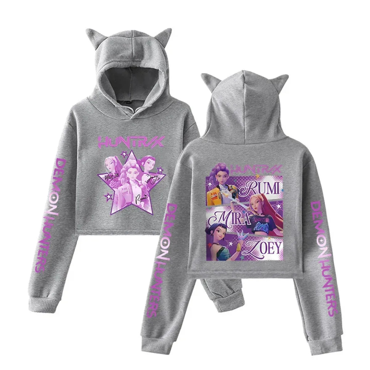 Demon Hunters Cat Ear K-Pop Cropped Hoodie - Women’s Clothing & Accessories - Hoodie - 5