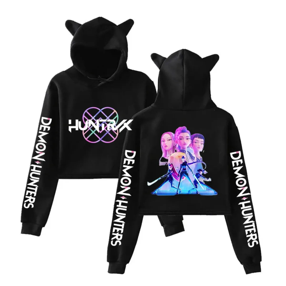 Demon Hunters Kpop Cat Ear Cropped Hoodie - Women’s Clothing & Accessories - Hoodie - 1