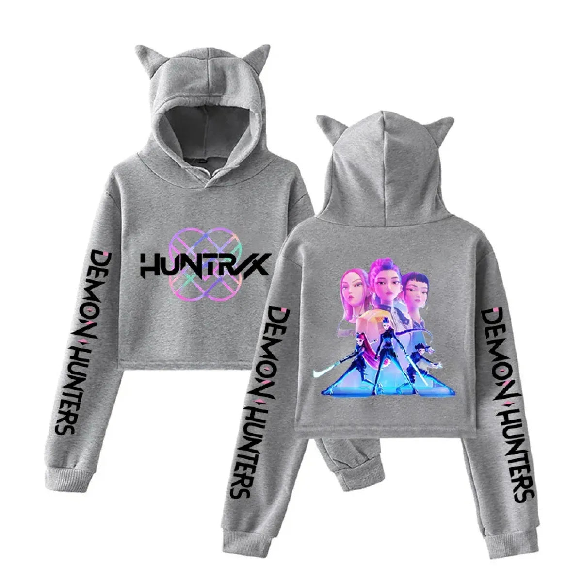 Demon Hunters Kpop Cat Ear Cropped Hoodie - Women’s Clothing & Accessories - Hoodie - 4