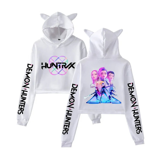 Demon Hunters Kpop Cat Ear Cropped Hoodie - Women’s Clothing & Accessories - Hoodie - 5