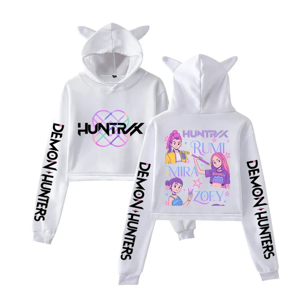 Kawaii Demon Hunters Cat Ear Crop Hoodie - Women’s Clothing & Accessories - Hoodie - 5