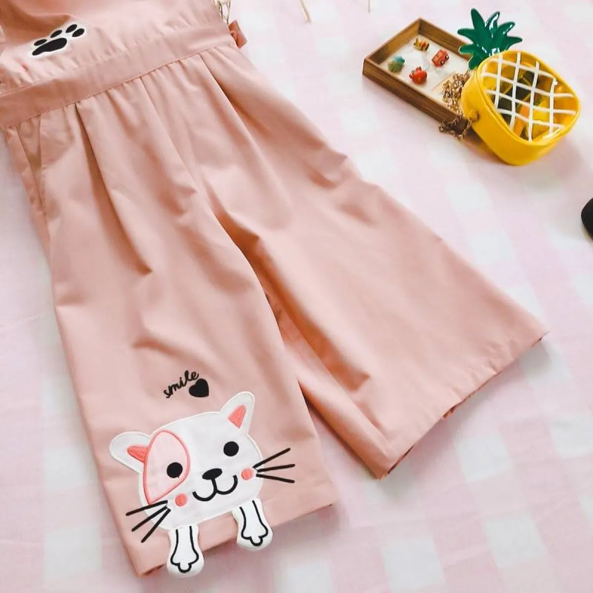 Cat Embroidered Harajuku Romper - All Dresses - 12