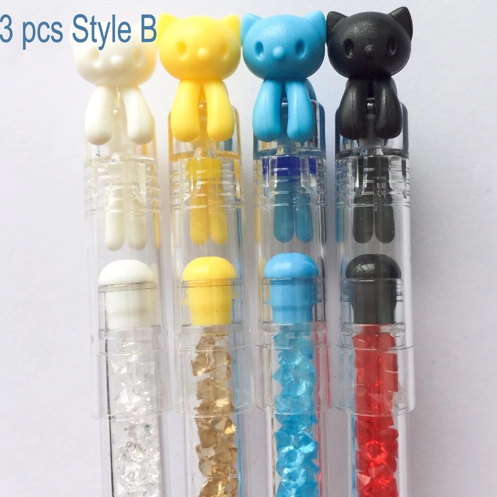 Kawaii Cat Gel Pen - 3 pcs Style B - Stationary & More - Clothing - 17 - 2024