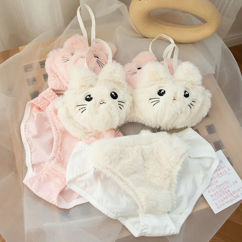 Harajuku Kawaii Fashion Fluffy Cat Lingerie Set - Women’s Clothing & Accessories - Lingerie - 3 - 2024