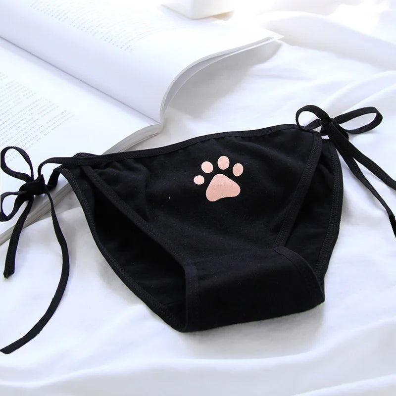 Kawaii Lace Cat Paw Bandage Panties - Black / For 40-50KG / 1pc - Sexy Lingerie - Lingerie - 8 - 2024