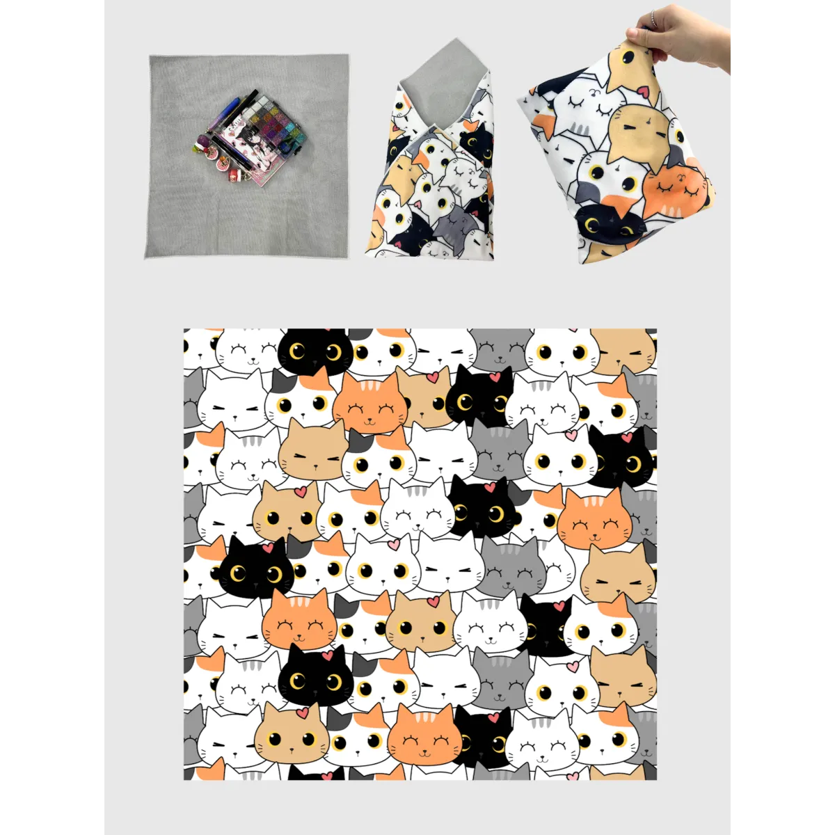 Magic Cat Print Makeup Bag - Harajuku Style - Pouch / Makeup Bag - 1