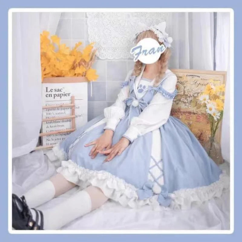 Large Cat’s Paw Lolita Dress - Kawaii Short Sleeve Princess Dress - All Dresses - Dresses - 5 - 2024