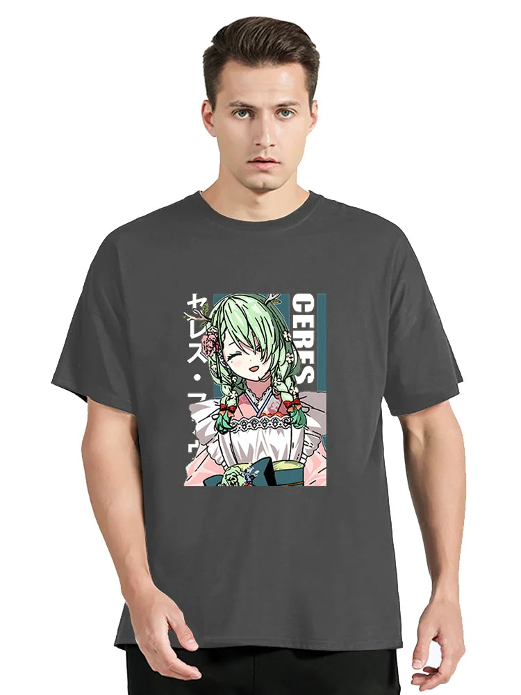 VTuber Hololive Ceres Fauna Waifu T-shirt - Dark Gray / XS - T-Shirts - Shirts & Tops - 2 - 2024