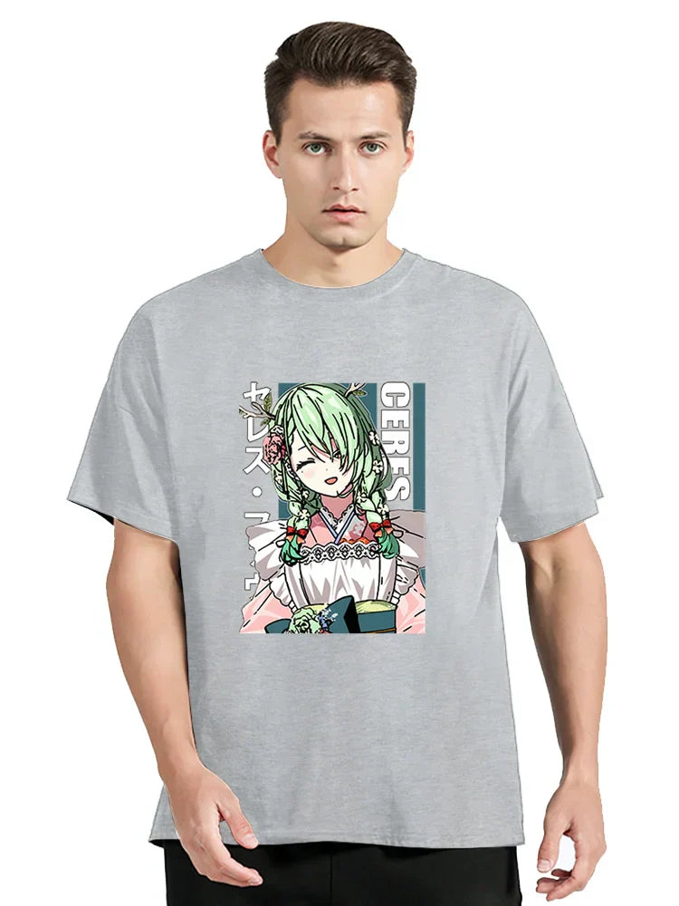 VTuber Hololive Ceres Fauna Waifu T-shirt - Gray / L - T-Shirts - Shirts & Tops - 3 - 2024