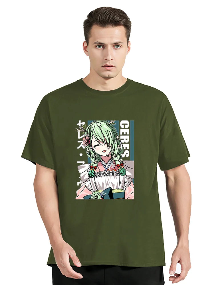 VTuber Hololive Ceres Fauna Waifu T-shirt - Green / XS - T-Shirts - Shirts & Tops - 7 - 2024