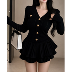 Y2K Kawaii Knitted Two-Piece Set – Elegant Mini Skirt Suit - Bottoms - Short - Round - Clothing Sets - 1