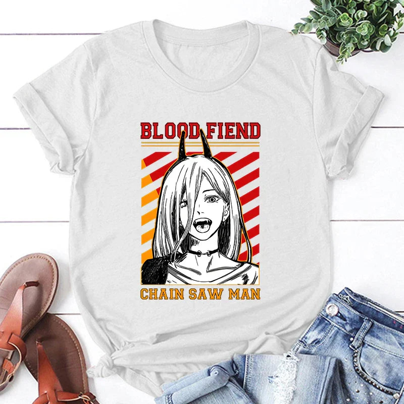 Chainsaw Man - Blood Fiend Tee - White / XXS - T-Shirts - Shirts & Tops - 11 - 2024