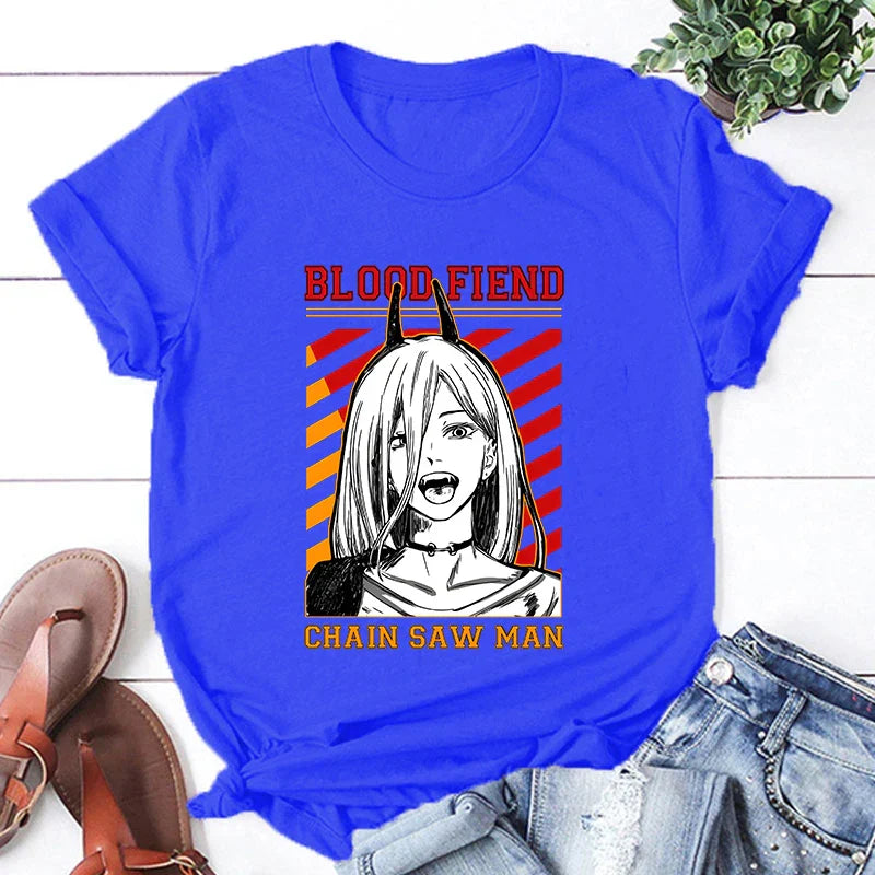 Chainsaw Man - Blood Fiend Tee - Blue / XXS - T-Shirts - Shirts & Tops - 3 - 2024