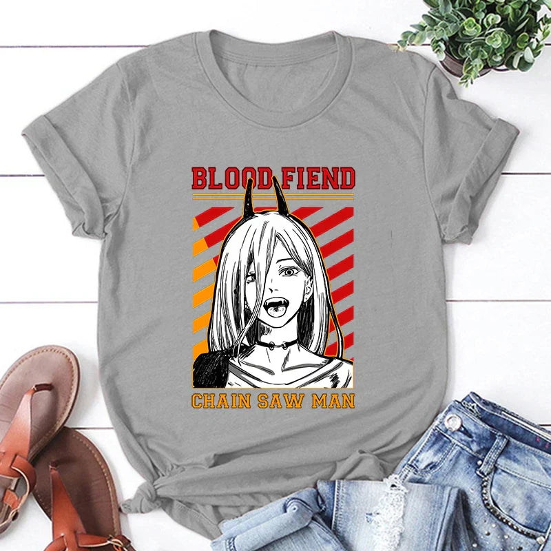 Chainsaw Man - Blood Fiend Tee - Gray / XXS - T-Shirts - Shirts & Tops - 4 - 2024