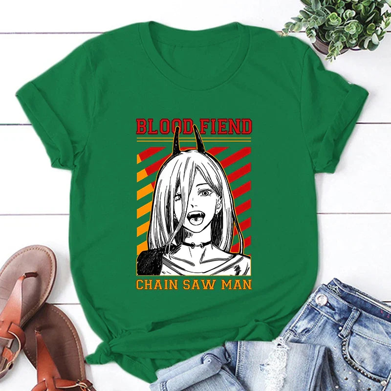 Chainsaw Man - Blood Fiend Tee - Green / XXS - T-Shirts - Shirts & Tops - 5 - 2024