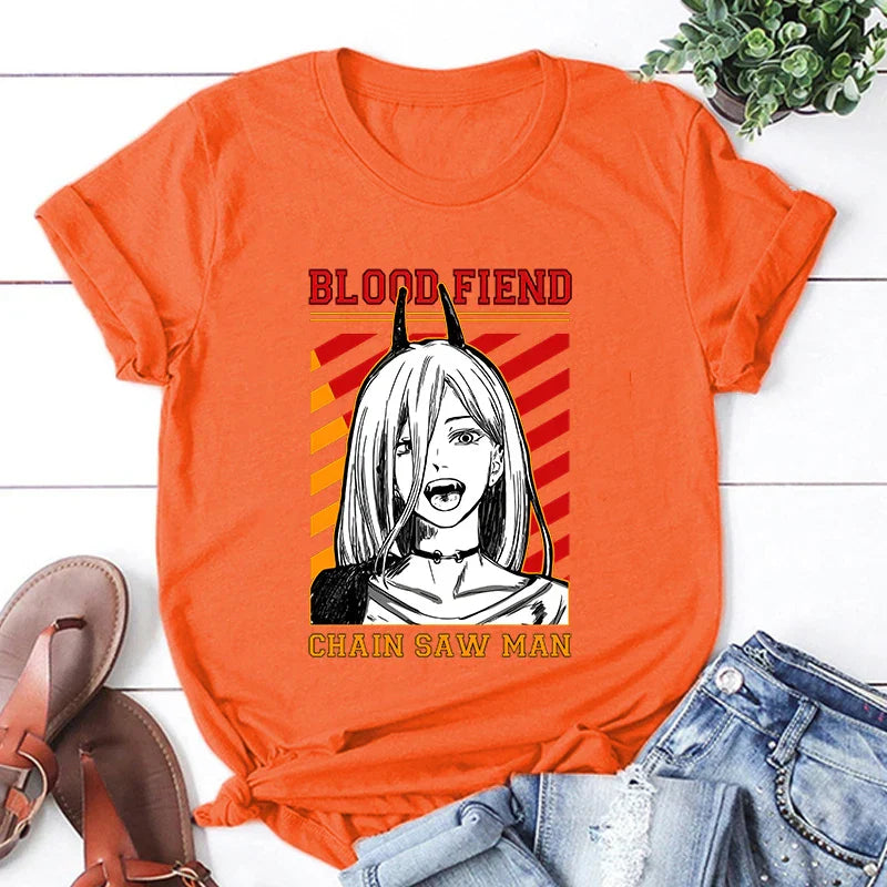 Chainsaw Man - Blood Fiend Tee - Orange / XXS - T-Shirts - Shirts & Tops - 7 - 2024