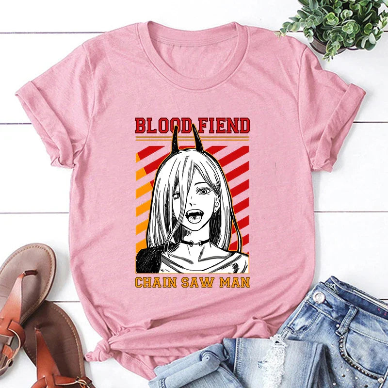 Chainsaw Man - Blood Fiend Tee - Pink / XXS - T-Shirts - Shirts & Tops - 8 - 2024