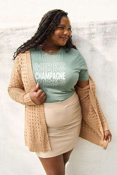 CHAMPAGNE VIBES Round Neck T-Shirt - T-Shirts - Shirts & Tops - 4 - 2024