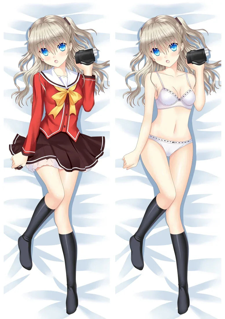 Charlotte Anime Dakimakura - Tomori Nao Custom Pillowcase - Red / 34x100cm Peach Skin - Anime - Clothing - 3 - 2024