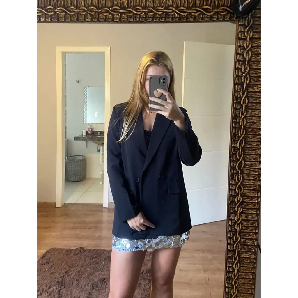 Chic Oversized Blazer for Women - Women’s Clothing & Accessories - Long - Asymmetric - Women’s Jackets - 2