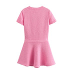 Chic Woolen Button Pocket A-Line Mini Dress - All Dresses - 3