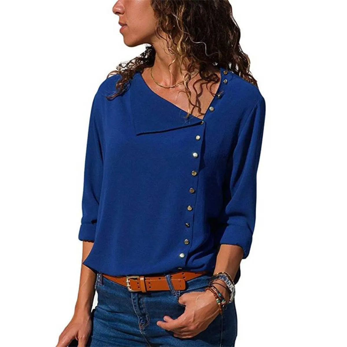 Chiffon Blouse With Buttons - Women’s Clothing & Accessories - 18