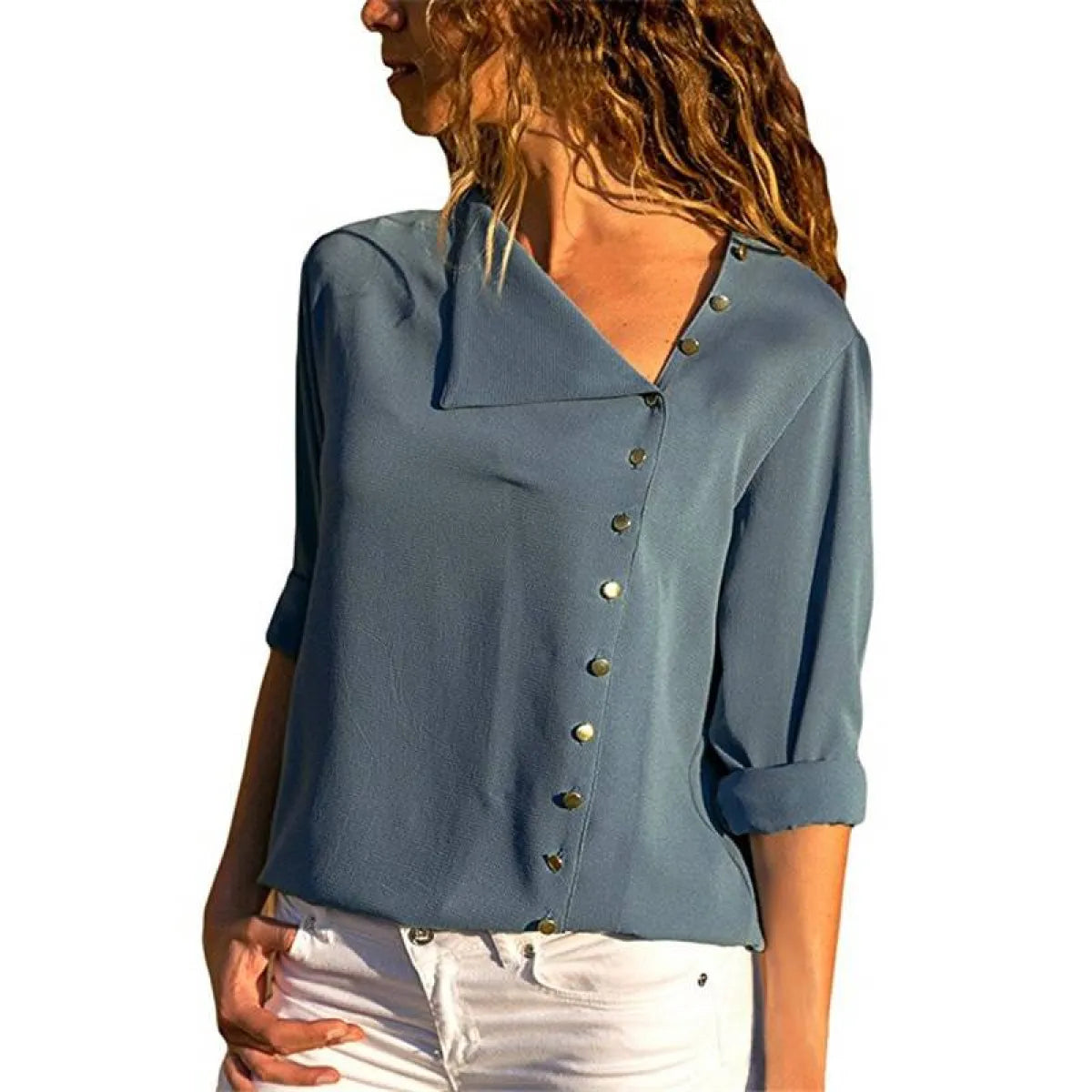 Chiffon Blouse With Buttons - Women’s Clothing & Accessories - 33