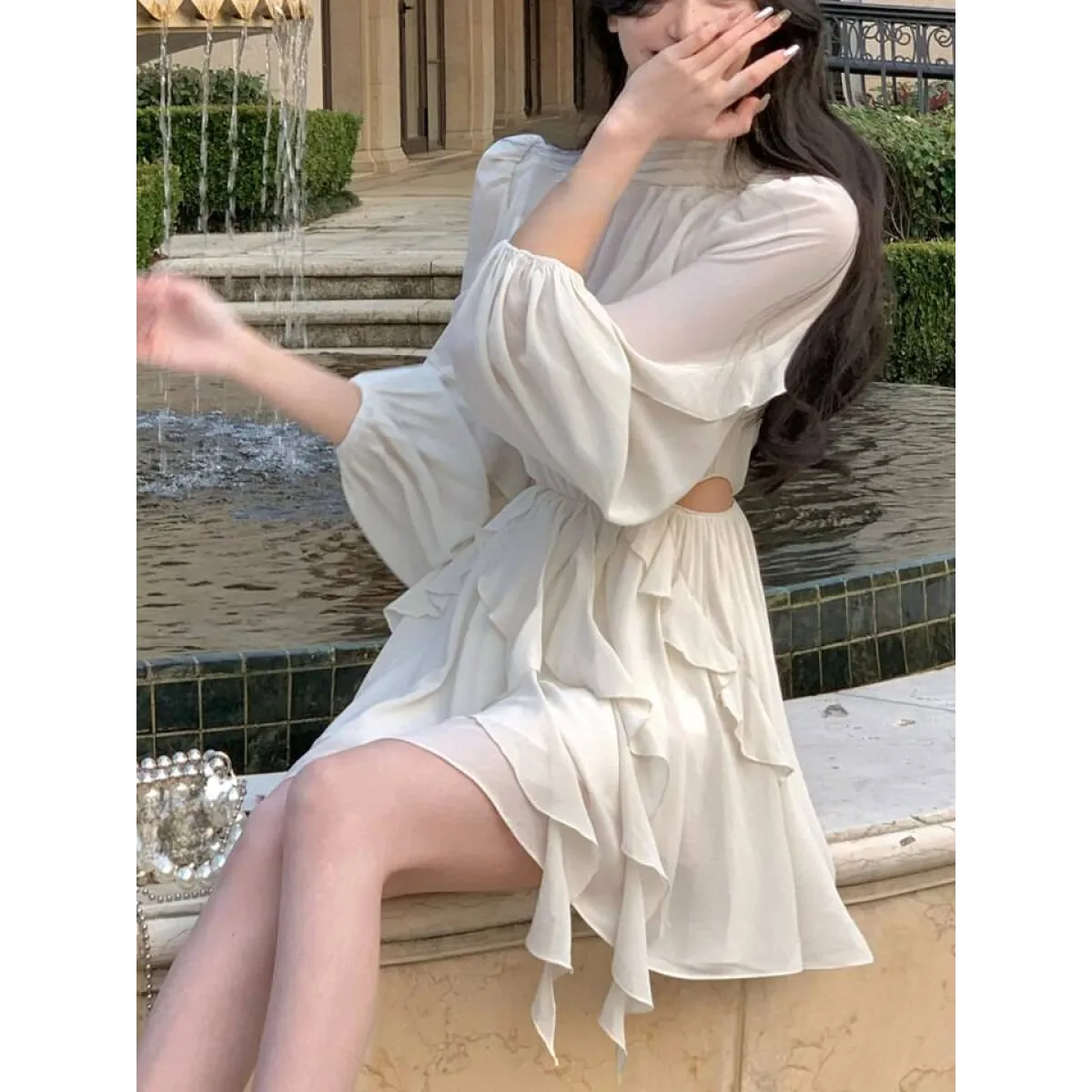 Chiffon Delight Mini Dress - All Dresses - 5