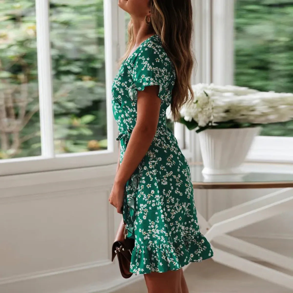 Boho Floral Ruffle Chiffon Dress - All Dresses - Dresses - 4
